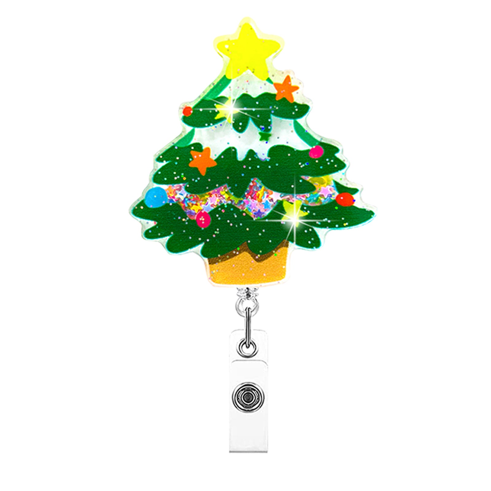Wholesale Christmas Series Easy Pull Buckle Telescopic Badge Scroll Keychain